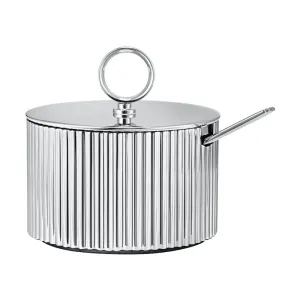 Bernadotte Sugar bowl with spoon, Stainless Steel napkin rings, dining placemats