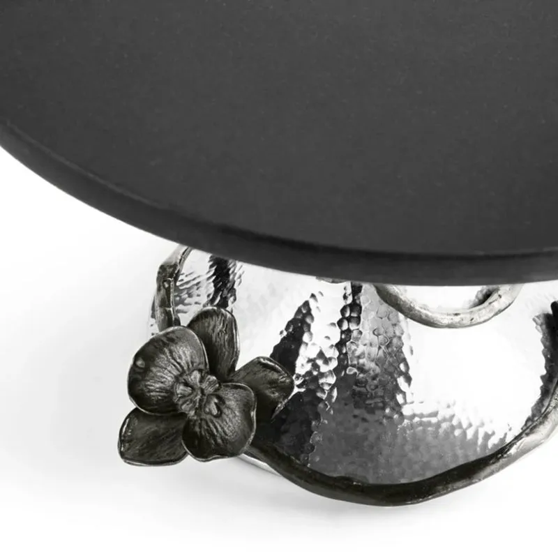 Black Orchid Cake Stand, D28cm, Black