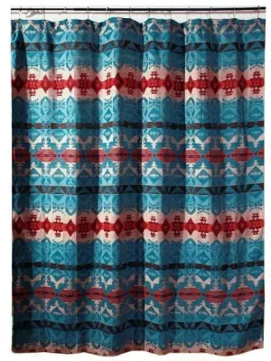 Blue Dorado Southwestern Shower Curtain bathroom furniture, vanity cabinet