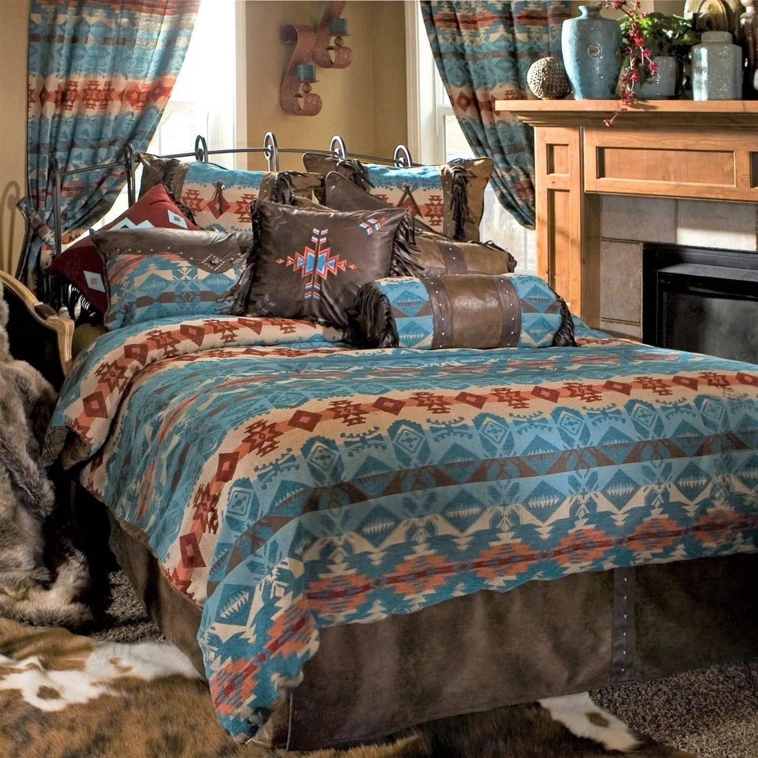 Blue Dorado Southwestern Shower Curtain