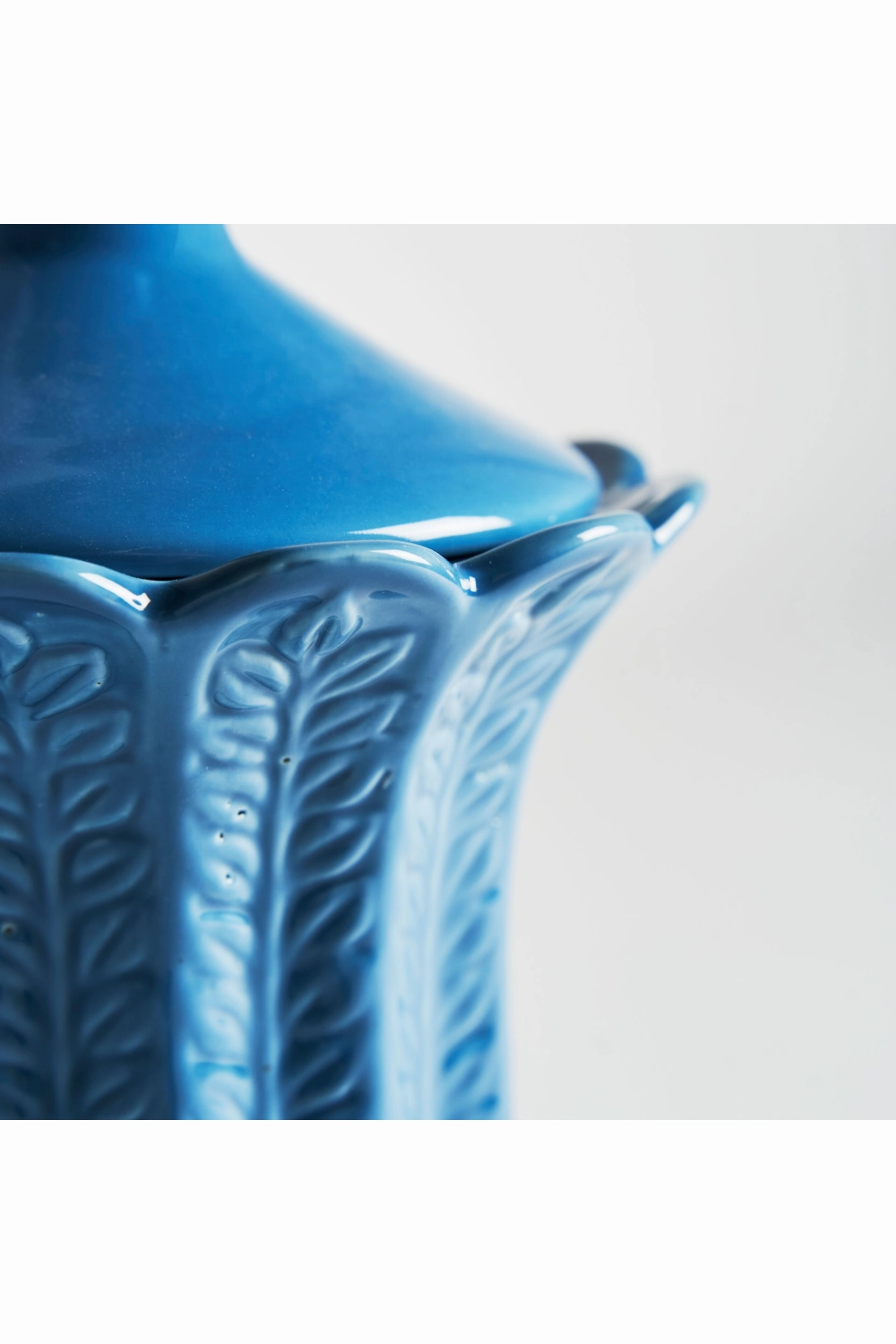 Blue Ceramic Leaves Vase L | Vical Home Zaea