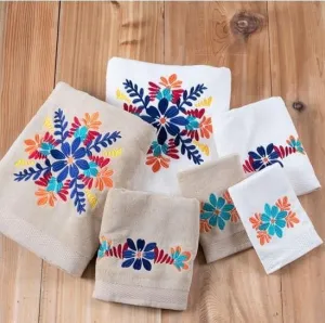 Bonita Floral Embroidered Bathroom Towels bathroom furniture, vanity cabinet