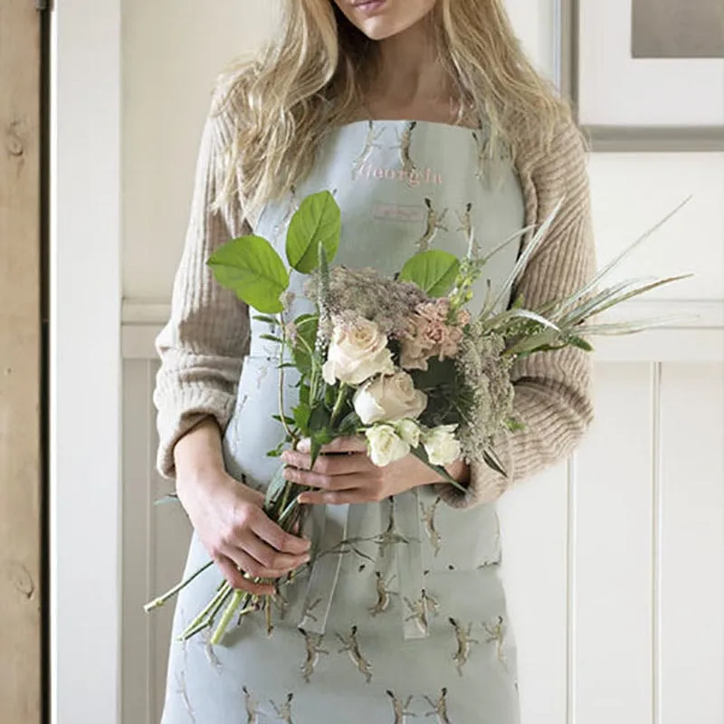 Boxing Hares Apron, Duck Egg Grey