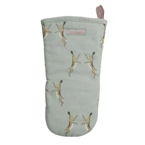 Boxing Hares Oven Mitt, Duck Egg Grey round coffee table, wooden coffee table
