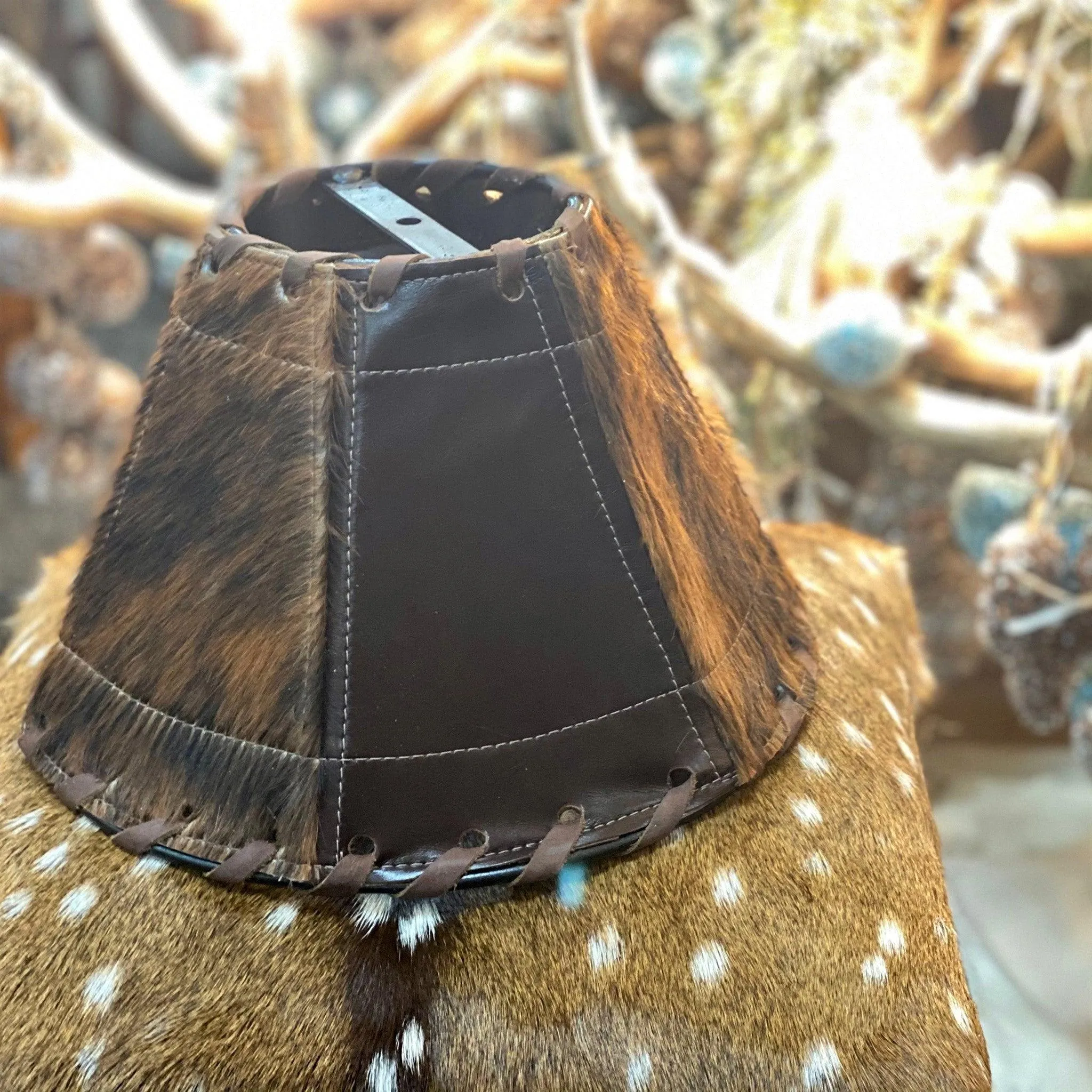 Brindle Cowhide & Leather Lamp Shade