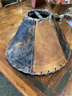 Brindle Cowhide & Leather Lamp Shade laundry hamper, dirty clothes basket