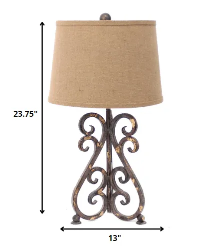 Bronze Antiqued Metal Table Lamp
