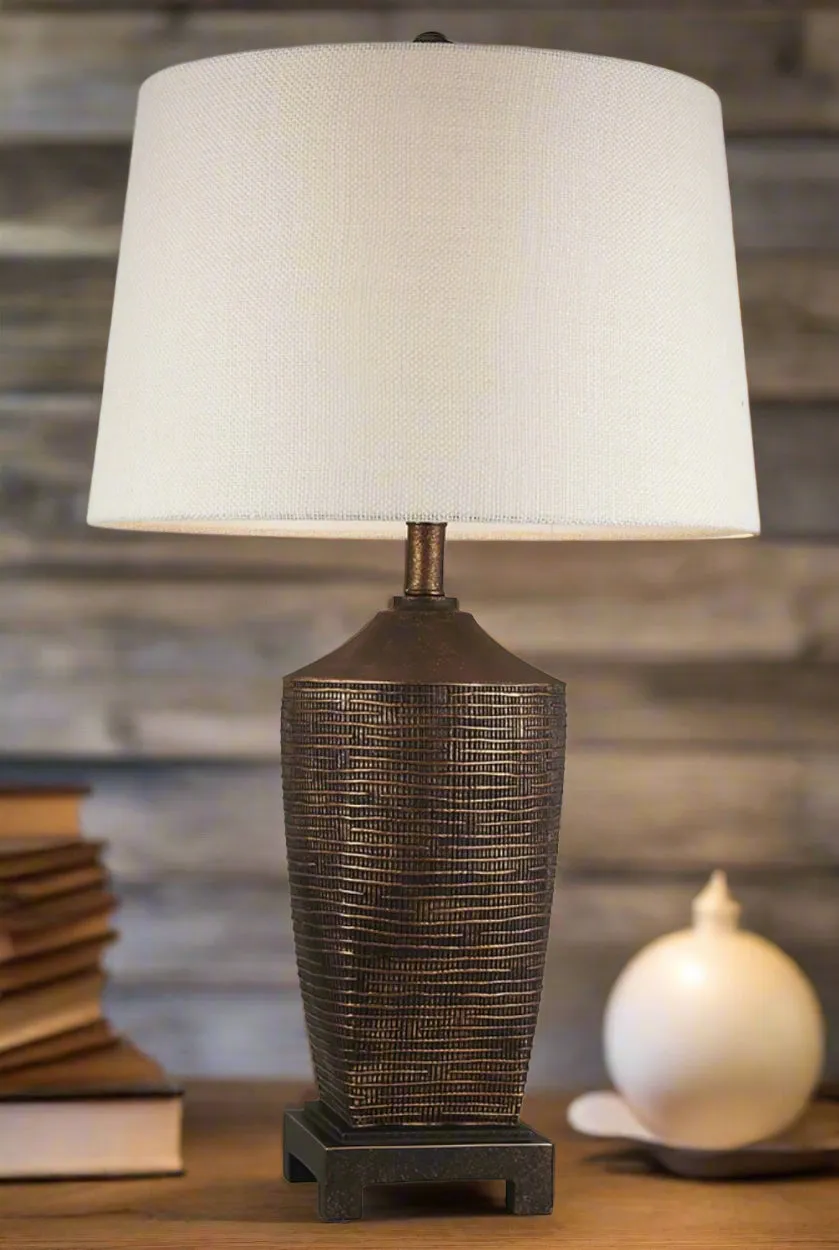 Bronze Rustic Ribbed Table Lamp ceiling light, pendant lamp