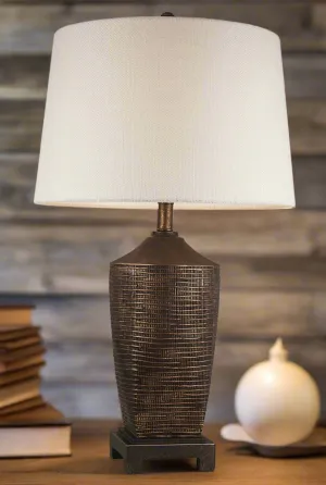 Bronze Rustic Ribbed Table Lamp ceiling light, pendant lamp