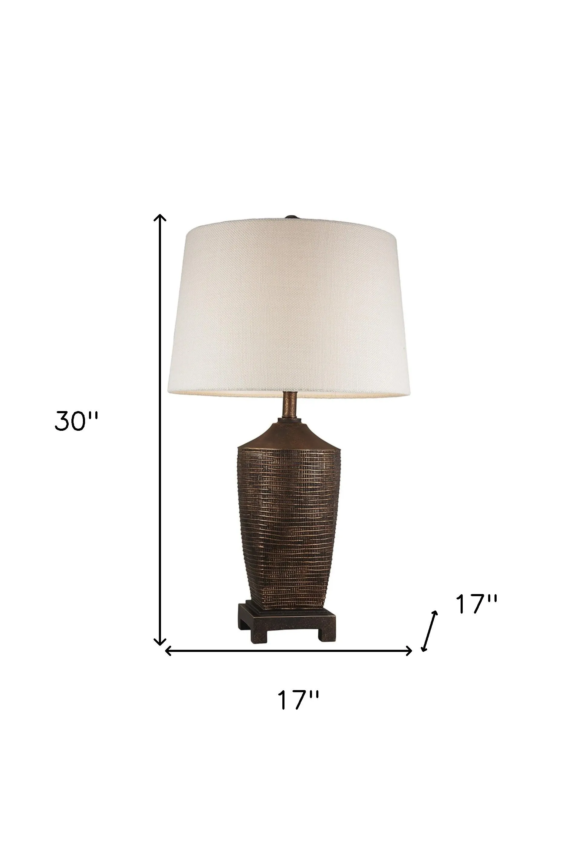 Bronze Rustic Ribbed Table Lamp