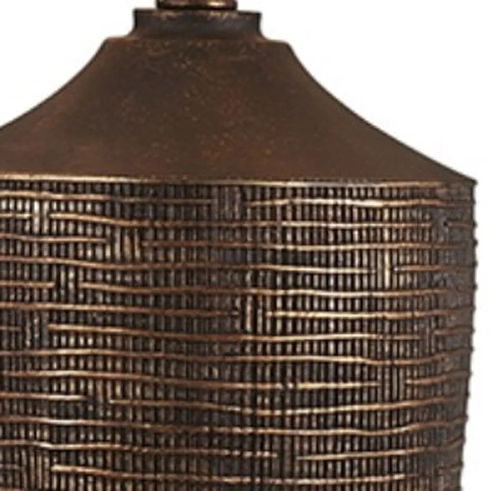 Bronze Rustic Ribbed Table Lamp