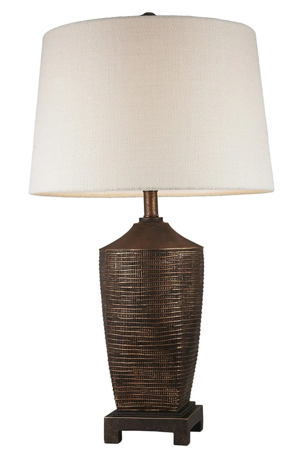 Bronze Rustic Ribbed Table Lamp