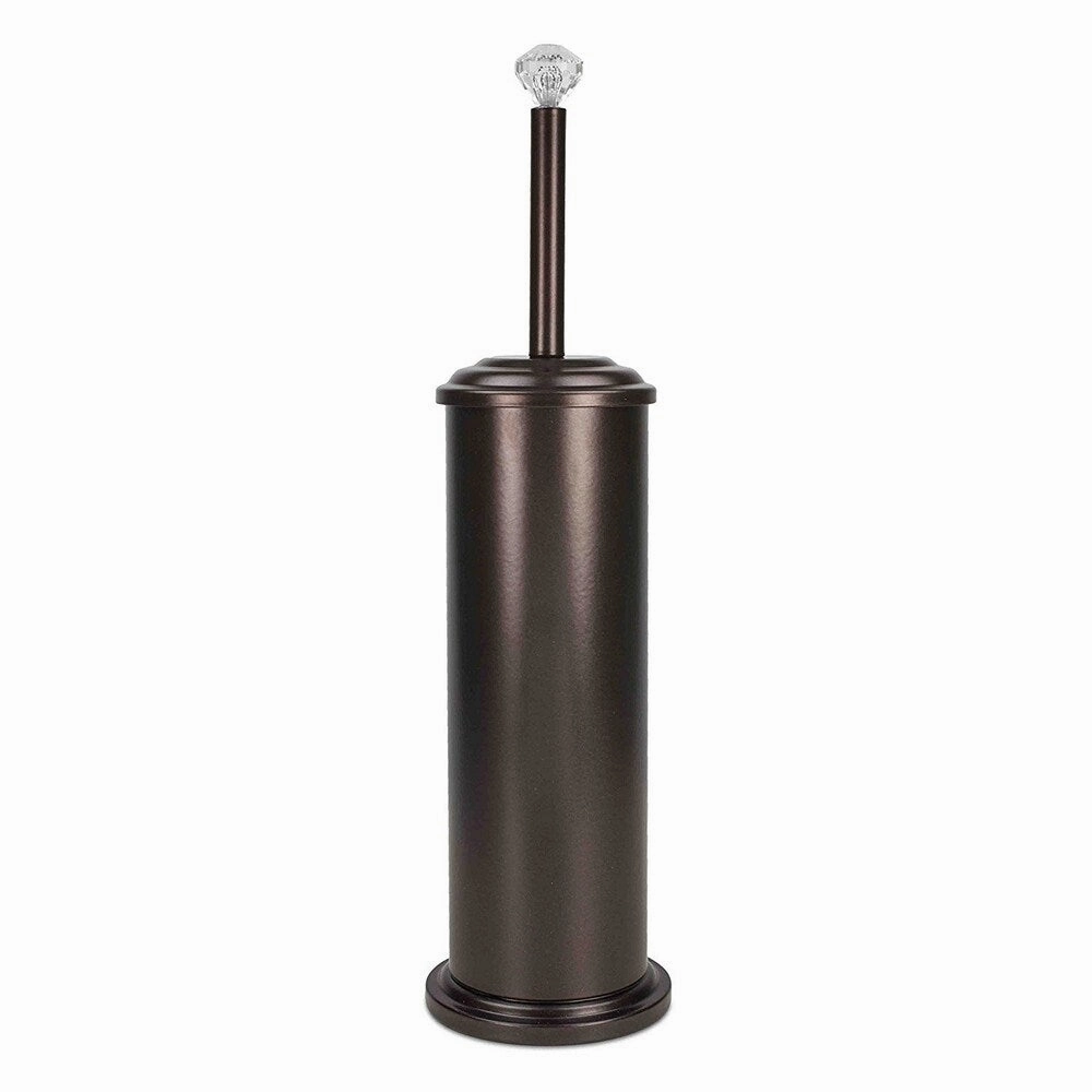 Bronze Toilet Brush Holder with Crystal Accent (17"X4.5")