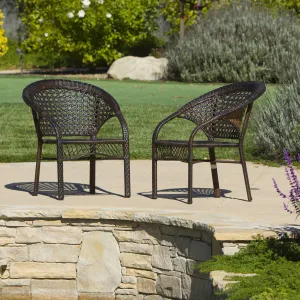 Brown 2pk Wicker Club Chairs - NH267872 patio chairs, outdoor seating
