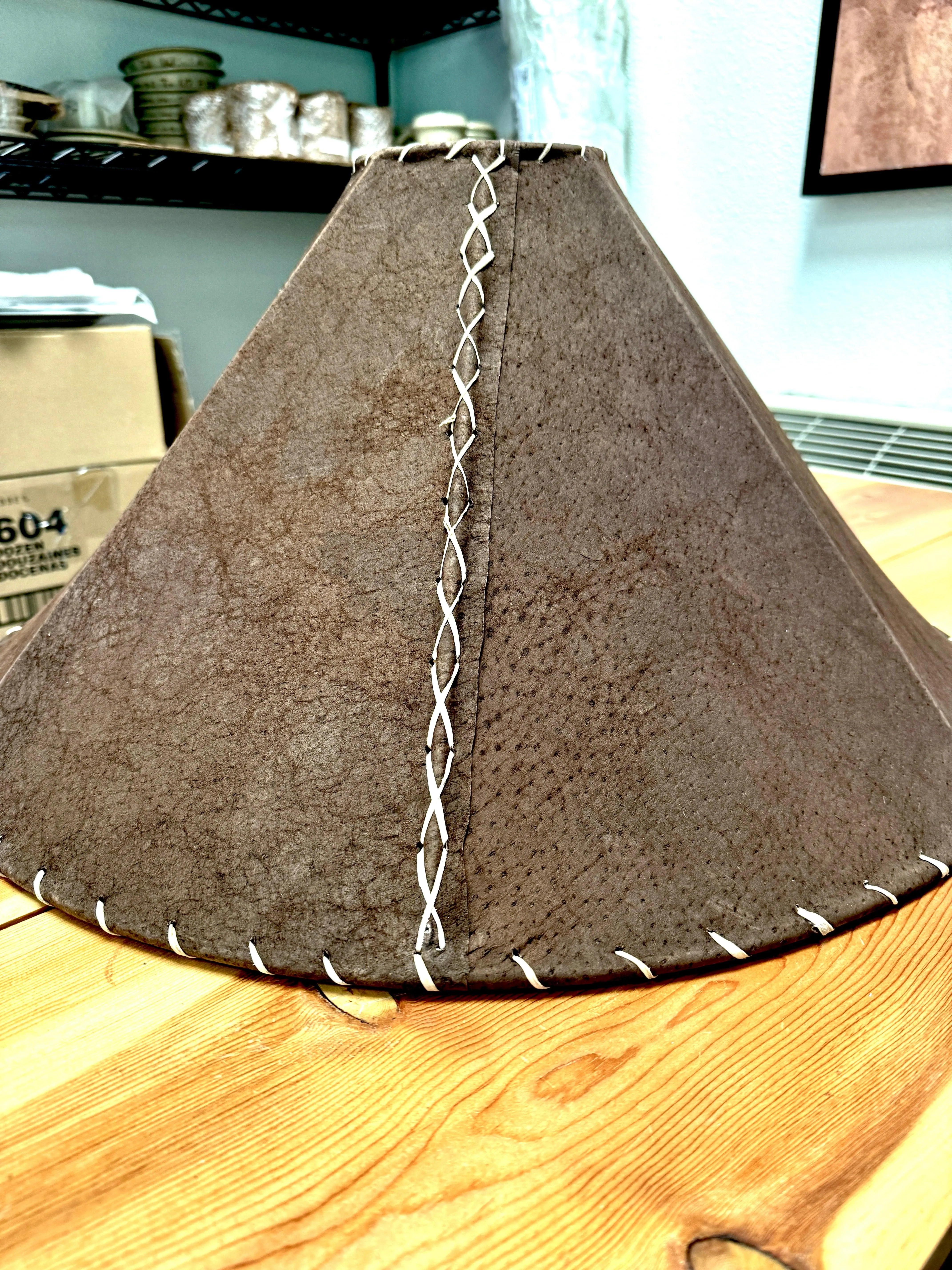 Brown Leather Lamp Shades 6 Sizes