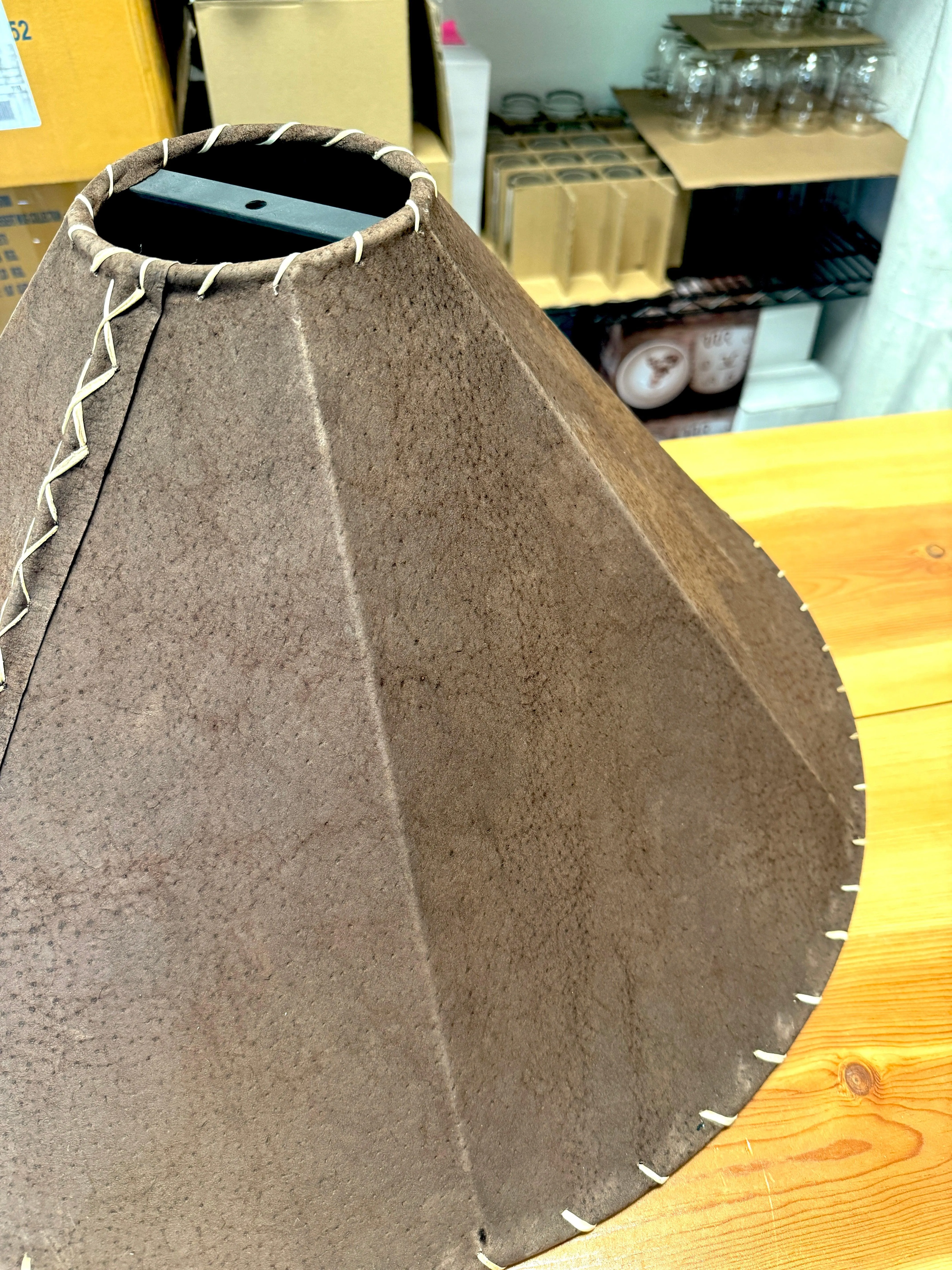 Brown Leather Lamp Shades 6 Sizes