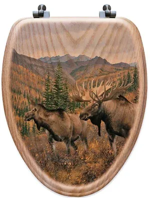 Bull and Cow Moose Oak Toilet Seat bathroom furniture, vanity cabinet