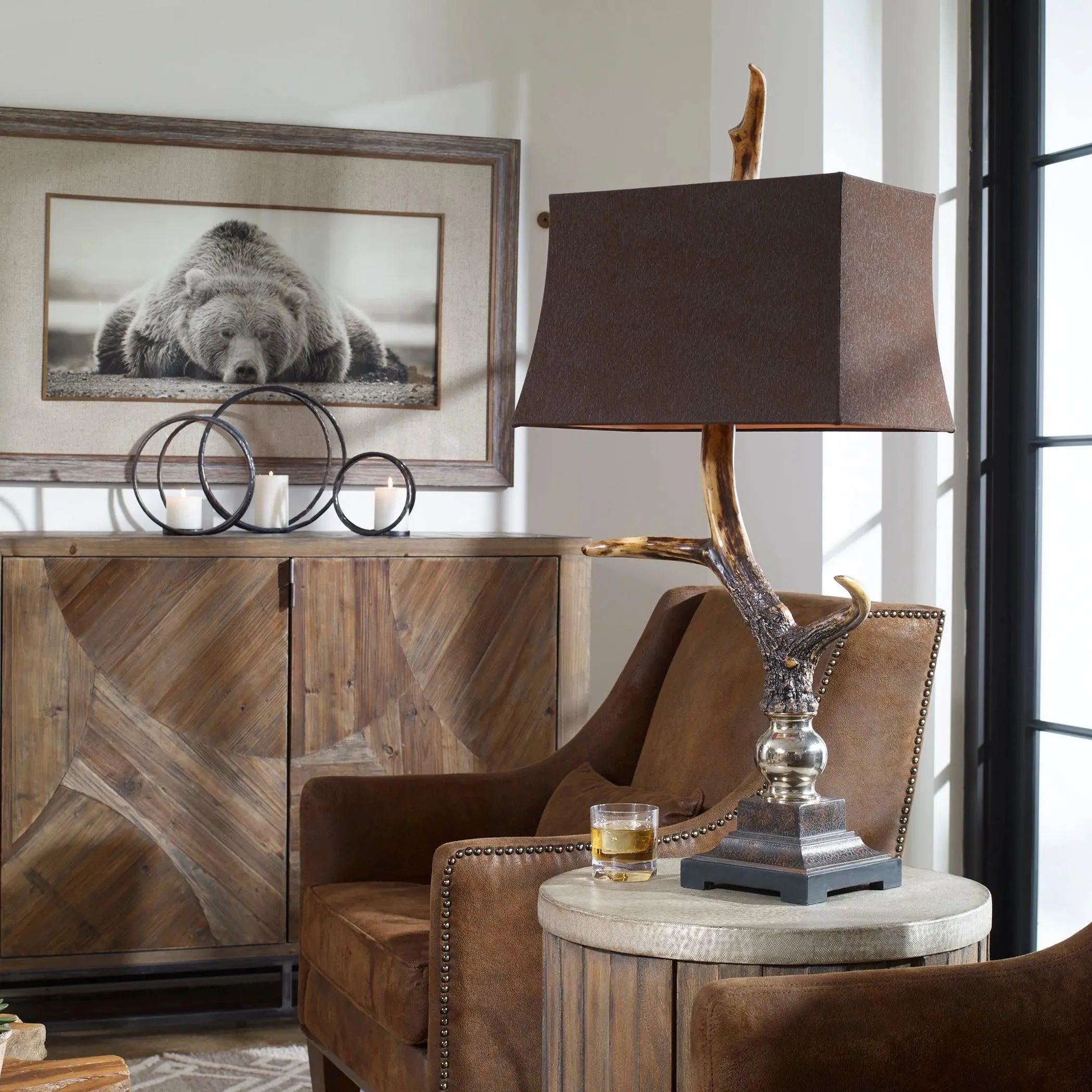 Burnished Antler Table Lamp
