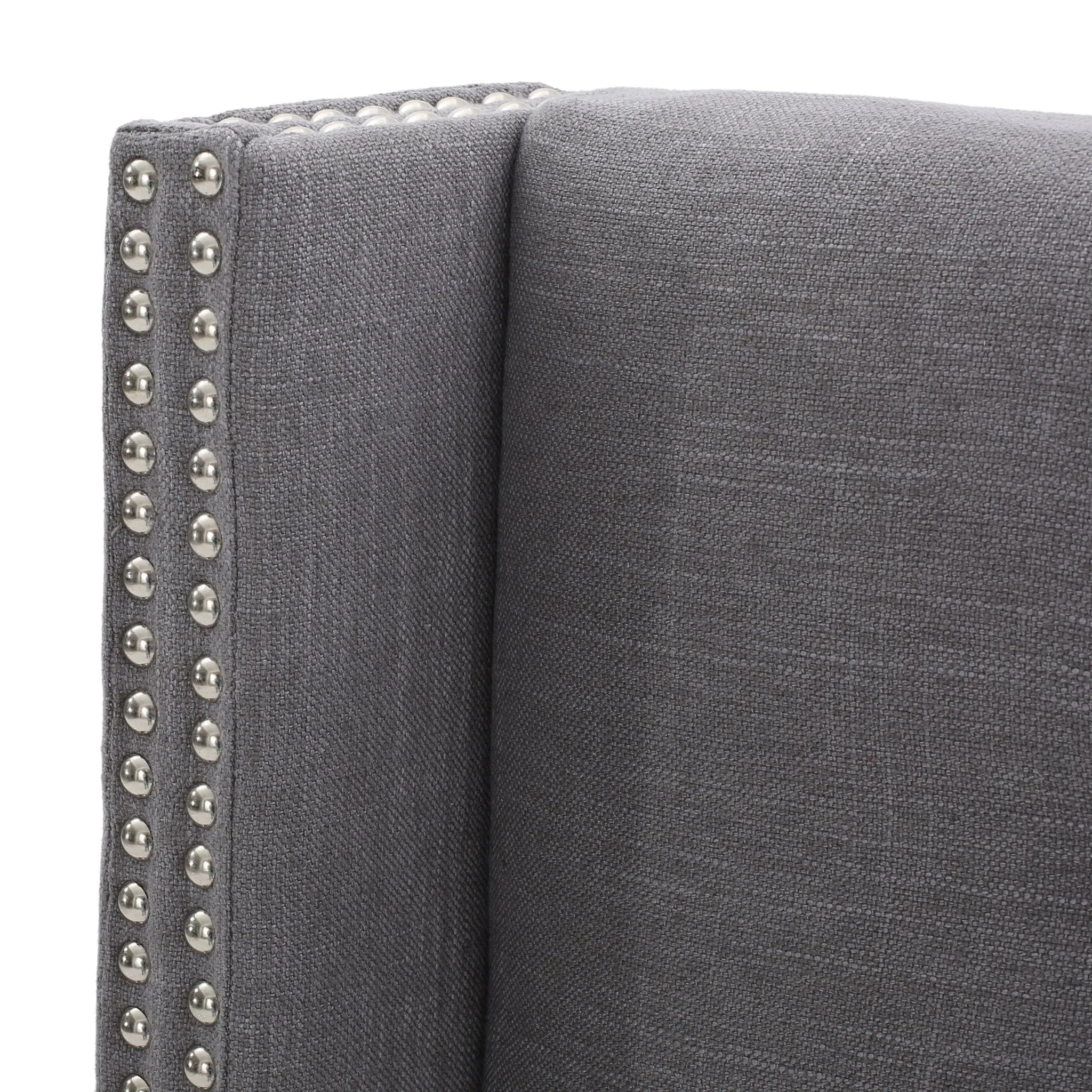 Button Tufted Fabric King/Cal King Headboard with Nailhead Accents - NH026992