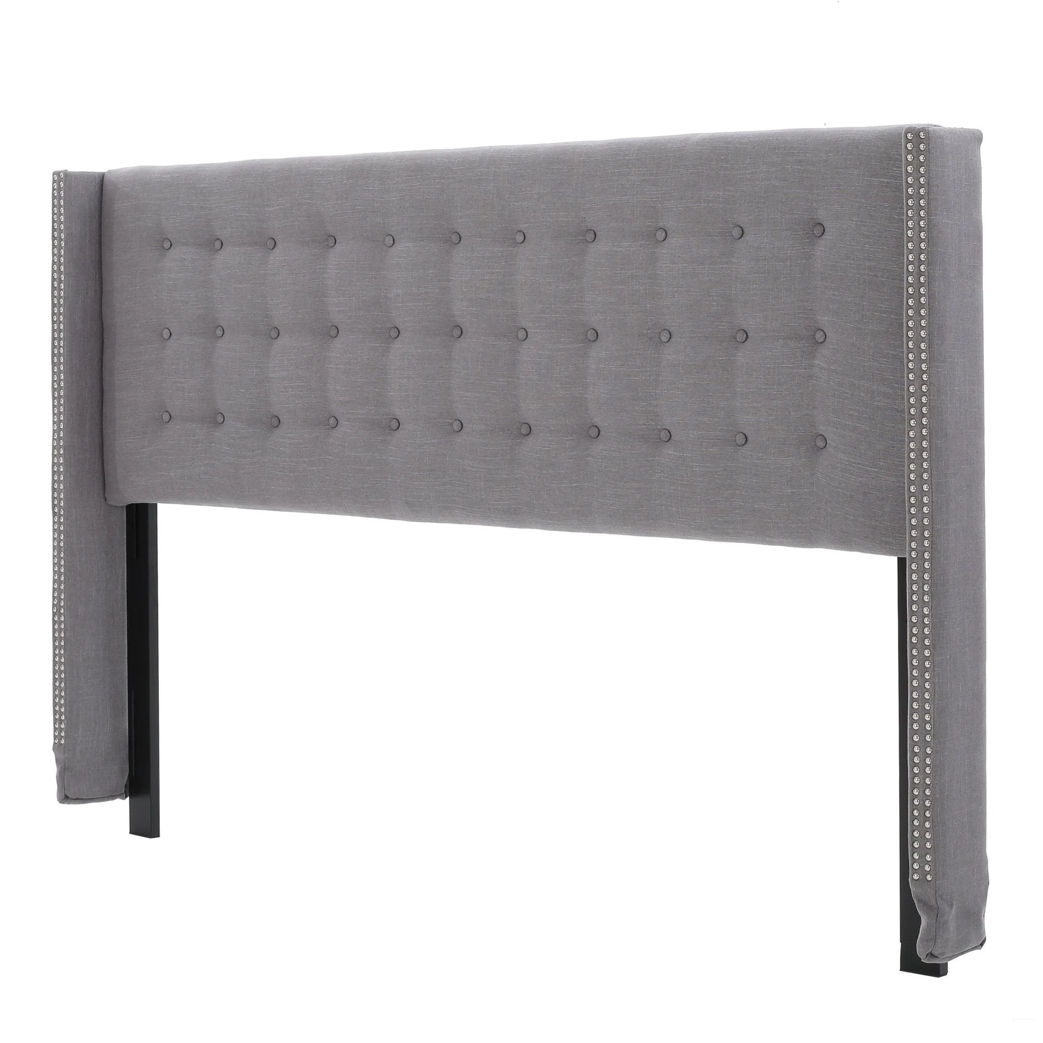 Button Tufted Fabric King/Cal King Headboard with Nailhead Accents - NH026992