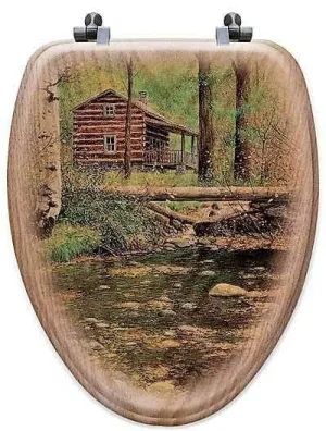 Cabin Retreat Rustic Art Toilet Seat wall sconce light, hallway light