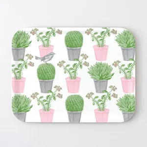 Cactus & Bird Large tray, 43 x 33cm napkin rings, dining placemats
