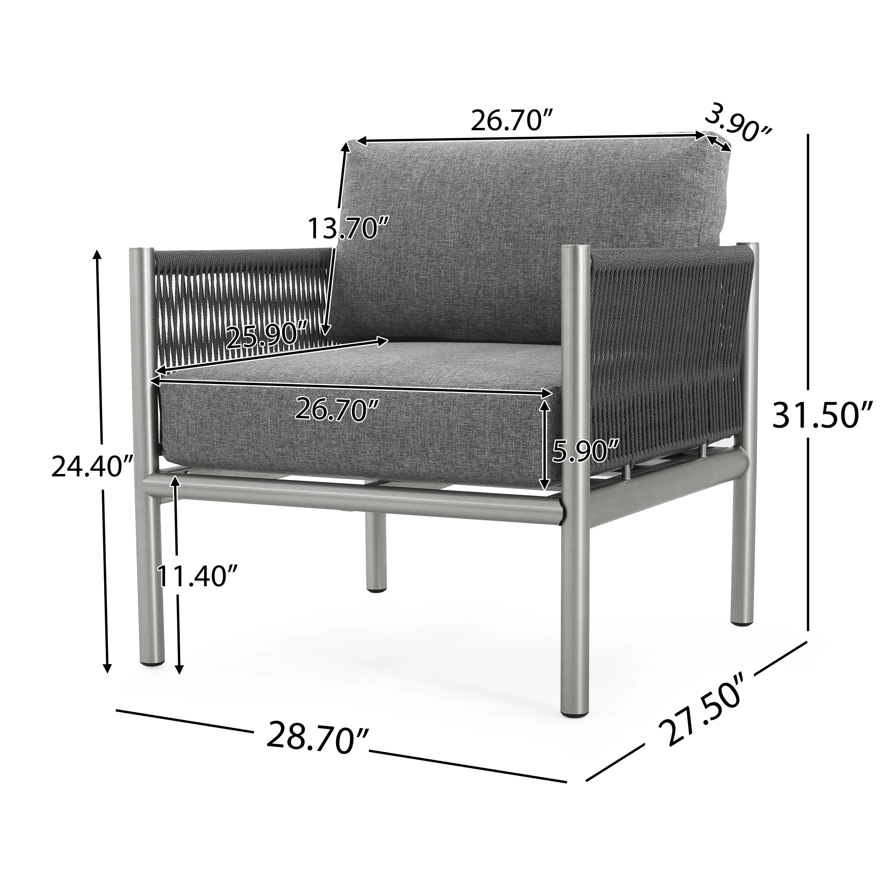 Cairna Outdoor Patio Club Chairs with Cushions