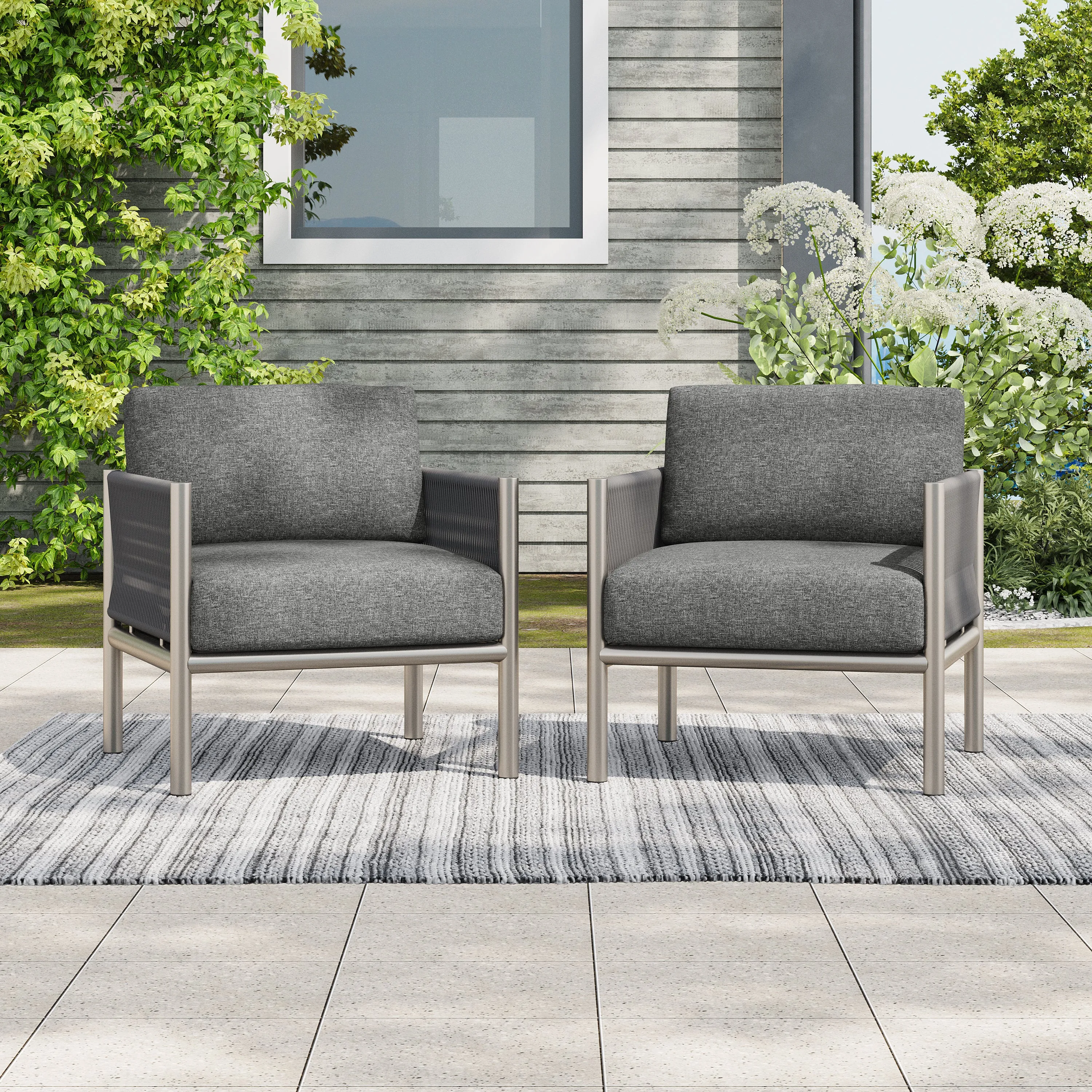 Cairna Outdoor Patio Club Chairs with Cushions