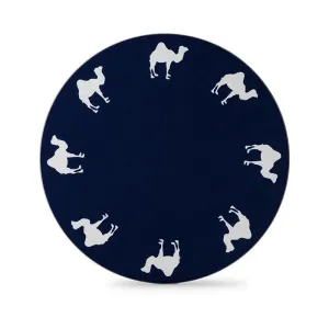 Camel Round Table Mat Set of 4, Marine Blue tufted headboard, king headboard
