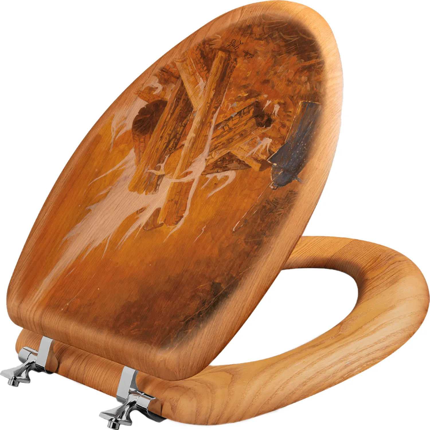 Camp Fire & Coffee Art Toilet Seat