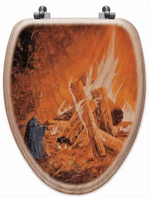 Camp Fire & Coffee Art Toilet Seat bathroom furniture, vanity cabinet