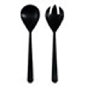 Canvas Home, Pair of salad servers Oslo, matte black napkin rings, dining placemats