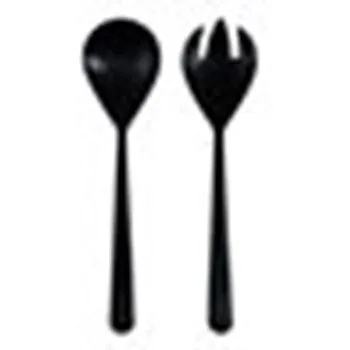 Canvas Home, Pair of salad servers Oslo, matte black napkin rings, dining placemats
