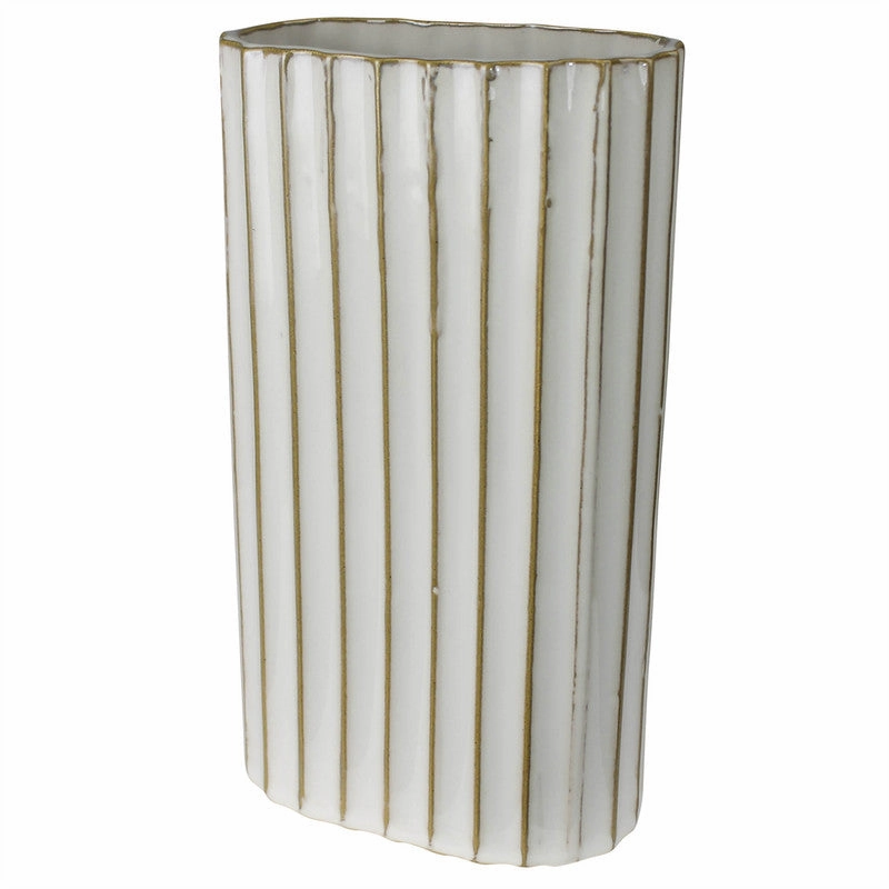 Caro Ribbed Vase, Ceramic - Lrg