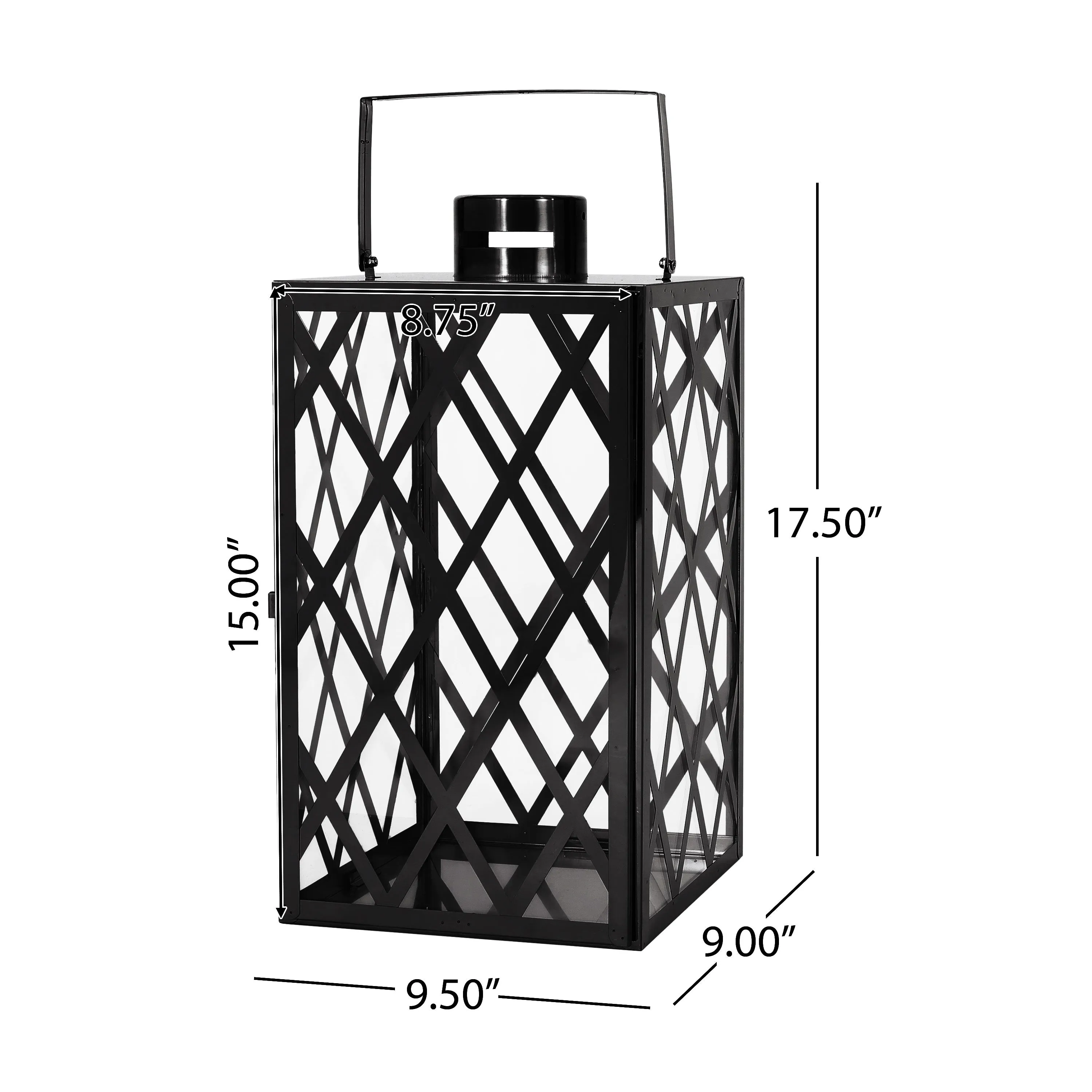 Cecil Outdoor 18" Modern Stainless Steel Lantern