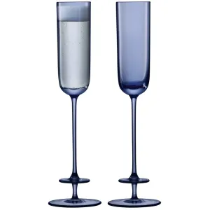 Champagne Theatre Flute, Set of 2, Midnight Blue ceramic platter, appetizer tray