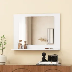 CHARMAID Bathroom Mirror with Shelf - 24" x 18" Wall Mirror Over Bathroom Sink bathroom organizer, toilet brush holder