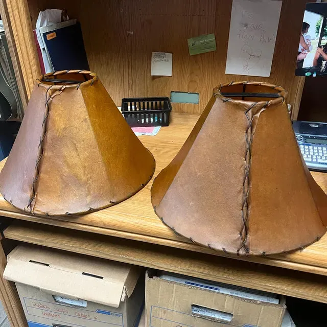 Chestnut Dyed Rawhide Lamp Shades