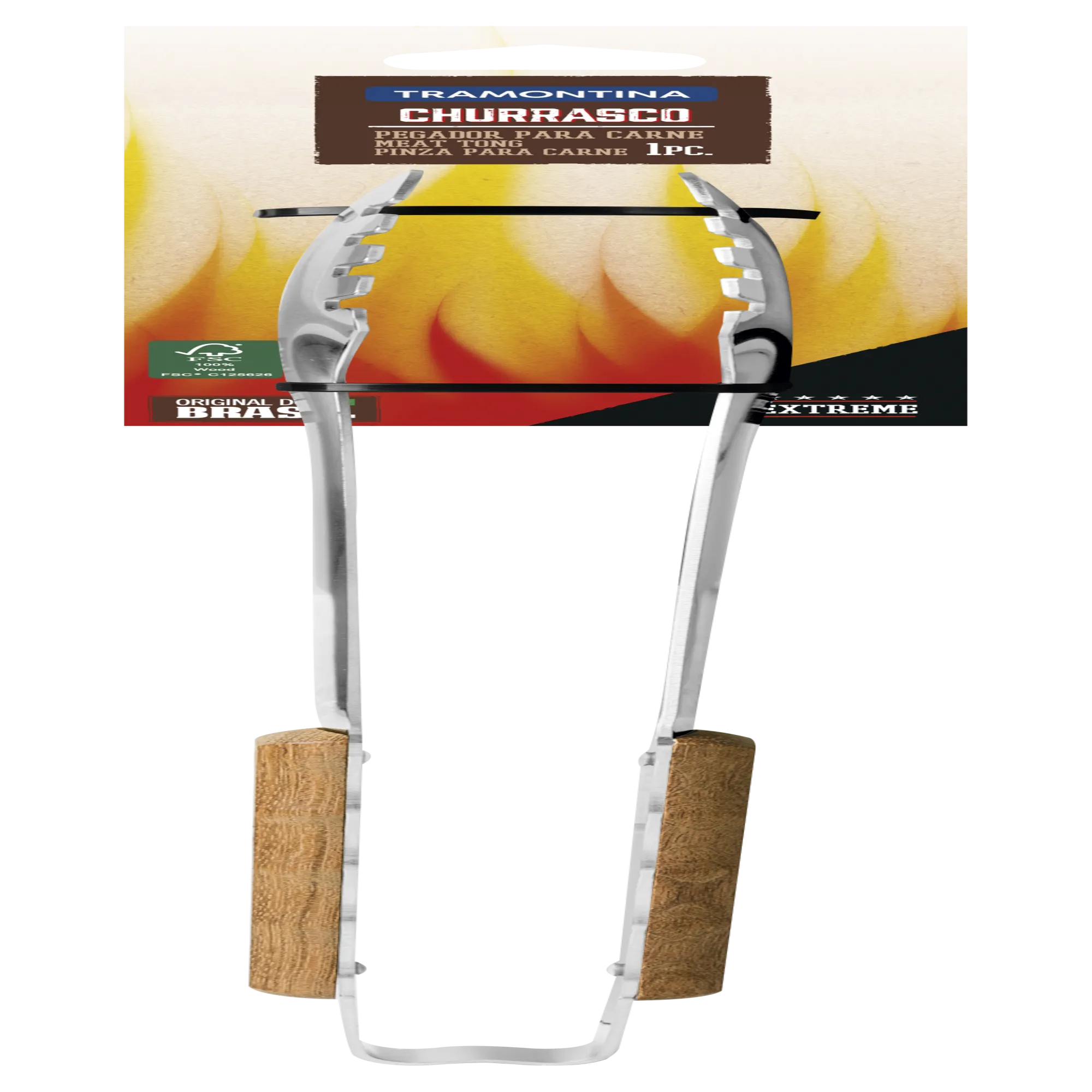 Churrasco barbecue tongs, stainless steel, 47.3 cm