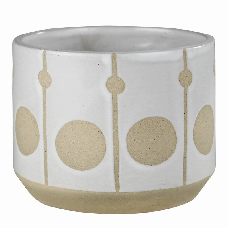 Cielo Cachepot with Circles, Ceramic - Sm Vase,Ceramic Vase