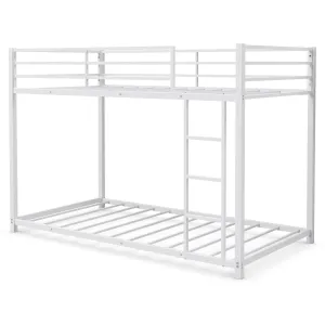 Classic Bunk Bed Frame with Safety Guard Rails & Side Ladder bed frame, queen bed