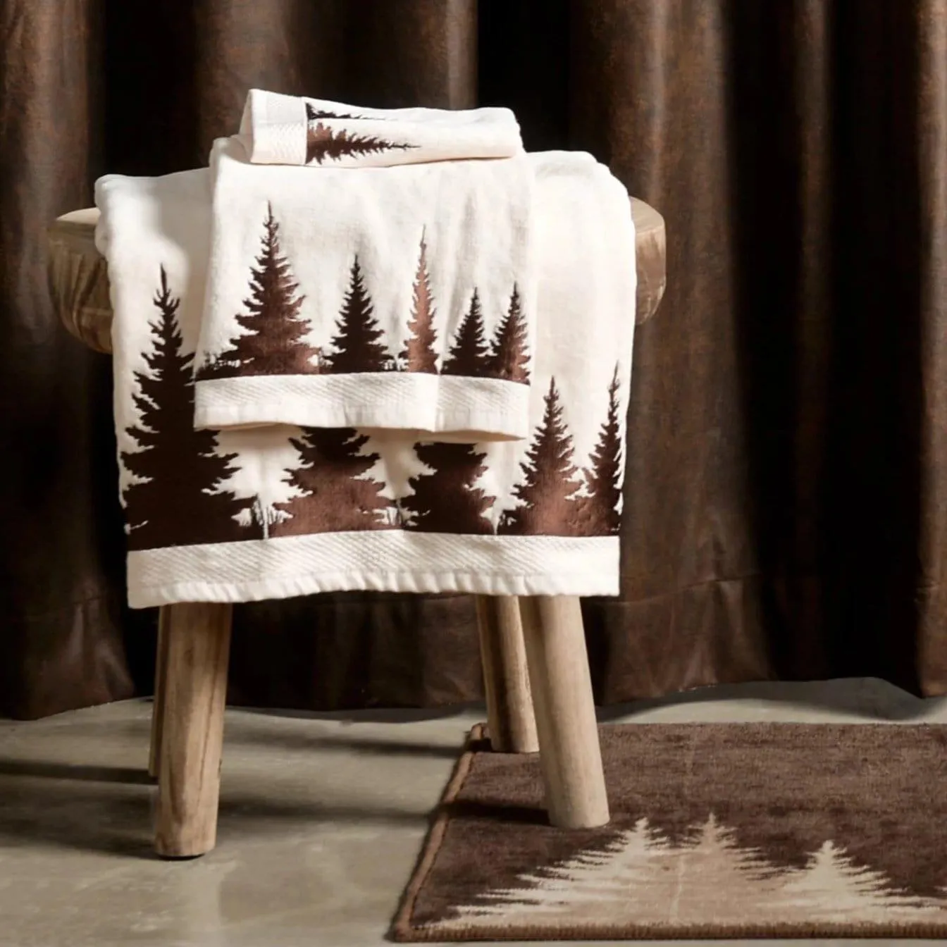 Clearwater Pines 3-PC Bath Towel Set, Cream bathroom furniture, vanity cabinet