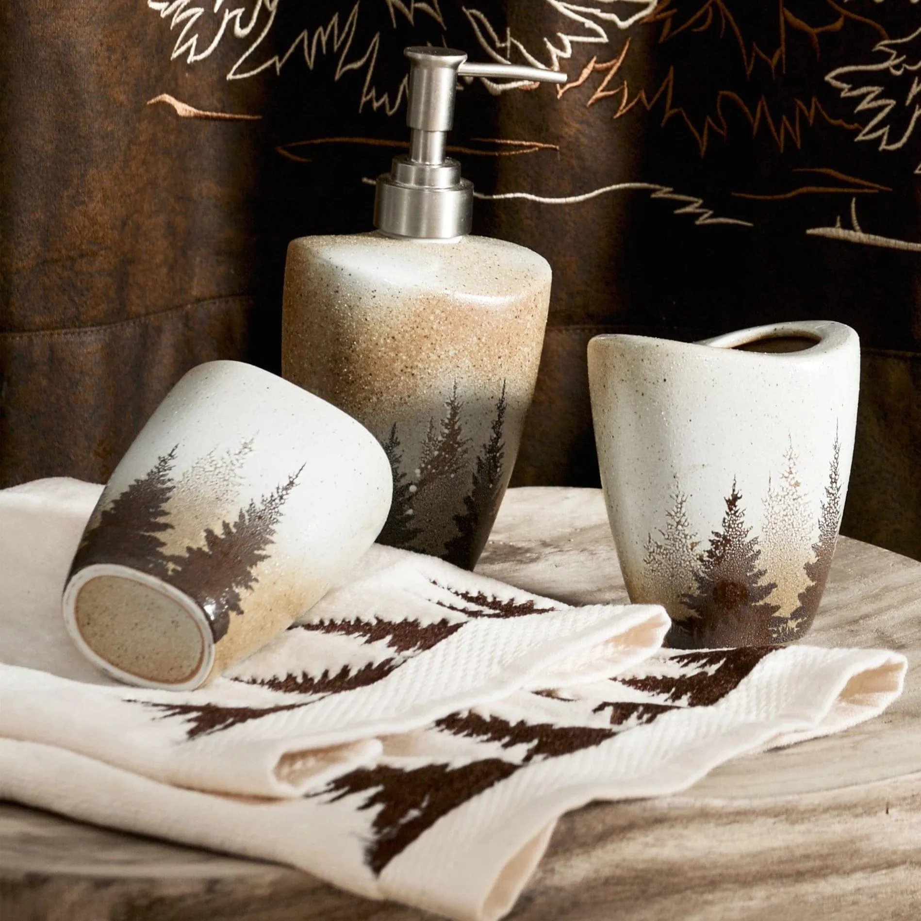 Clearwater Pines 3-PC Bath Towel Set, Cream