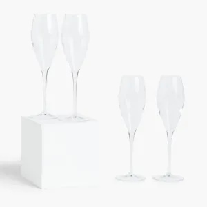 Connoisseur Champagne Flutes, Set of 4, 270ml,, Clear ceramic platter, appetizer tray