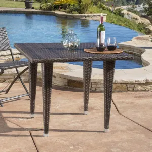 Contemporary Outdoor Brown Color PEWicker Square Table - NH025692 patio chairs, outdoor seating