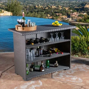 Contemporary Outdoor Dark Brown Polyethylene Bar - NH135692 patio chairs, outdoor seating
