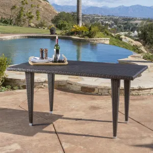 Contemporary Outdoor Multi Brown Polyethylene Rectangle Table - NH915692 patio chairs, outdoor seating