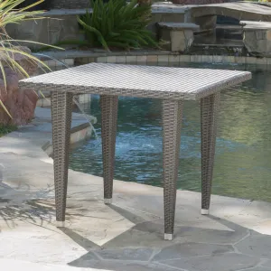 Contemporary Outdoor Patio Grey Polyethylene Square Table - NH477692 patio chairs, outdoor seating
