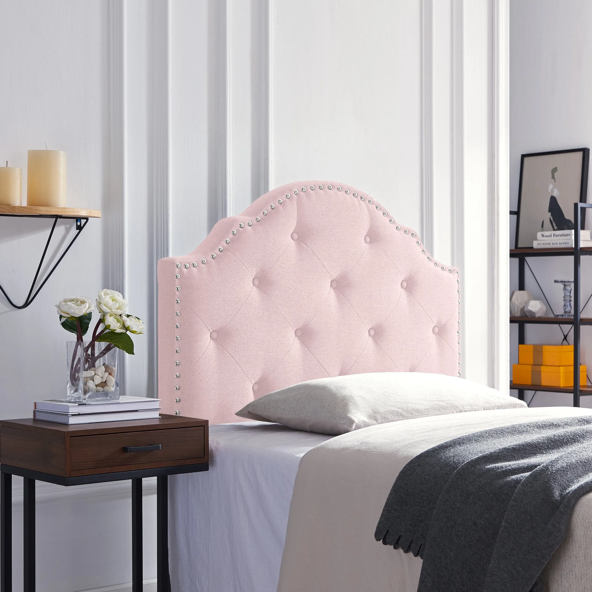 Contemporary Upholstered Twin Headboard - NH845113 queen headboard, wooden headboard