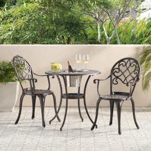 Copper Cast Aluminum 3pc Bistro Set - NH597432 patio chairs, outdoor seating